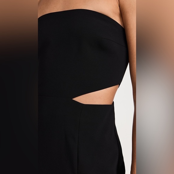 Amanda Uprichard Black Strapless Kloss Cutout Slit Gala Party Gown Maxi Dress S - Picture 3 of 9